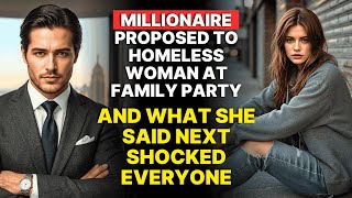 MILLIONAIRE PROPOSES TO HOMELESS WOMAN AT FAMILY PARTY — HER ANSWER SHOCKED EVERYONE