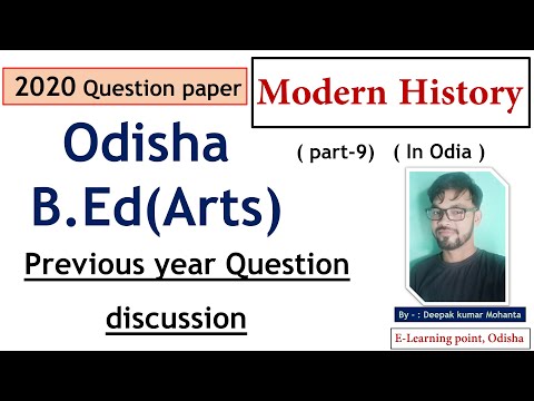 B.Ed. (Arts)/ Modern History/ Previous year Question (part-9)