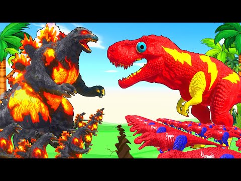 All Dinosaurs Fighting Spiderman T-Rex vs Tyrannosaurus Rex Pro 8 Superhero - Jurassic World Rebirth