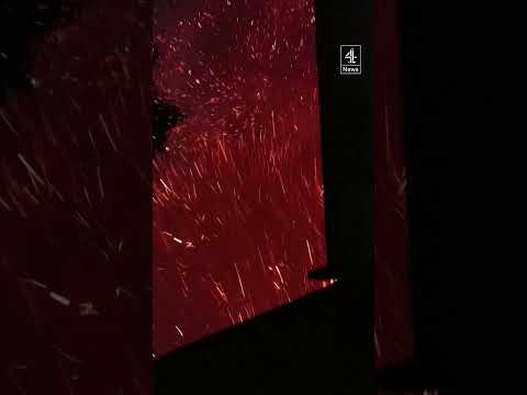 Moment Russian drone explodes in Kyiv residential area