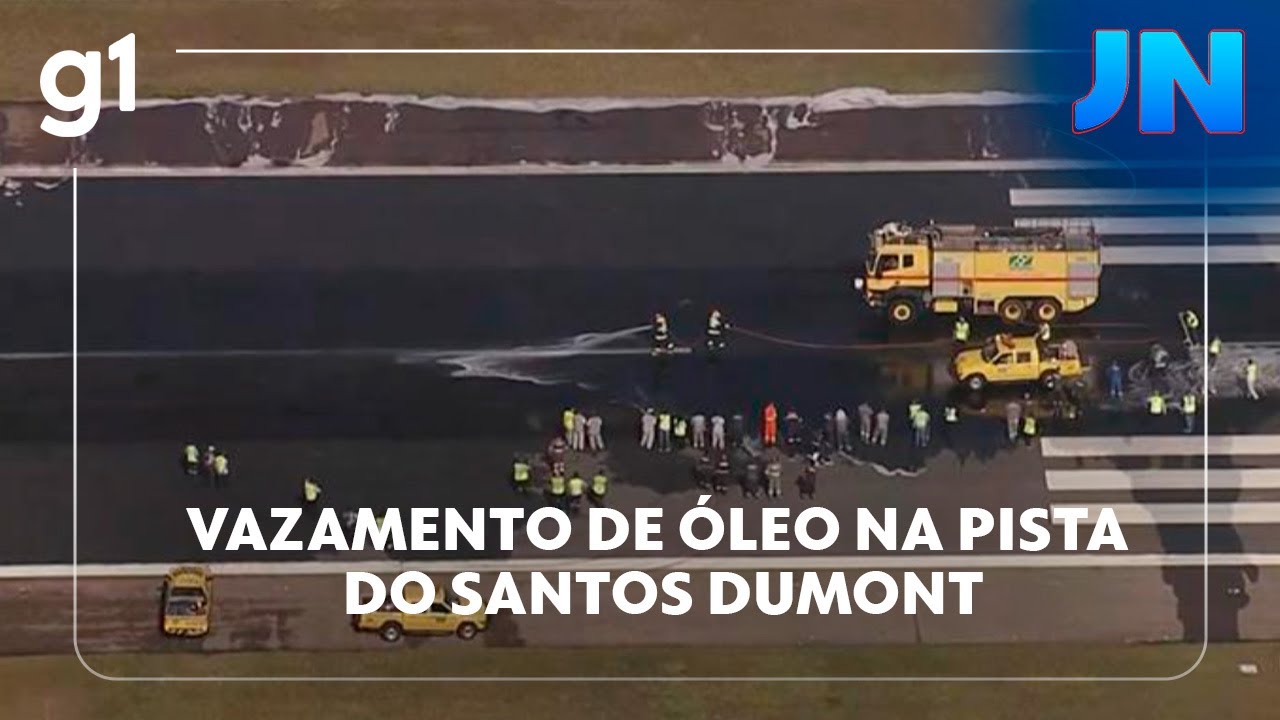 Vazamento de óleo na pista do Santos Dumont no Rio provoca cancelamento de mais de 160 voos