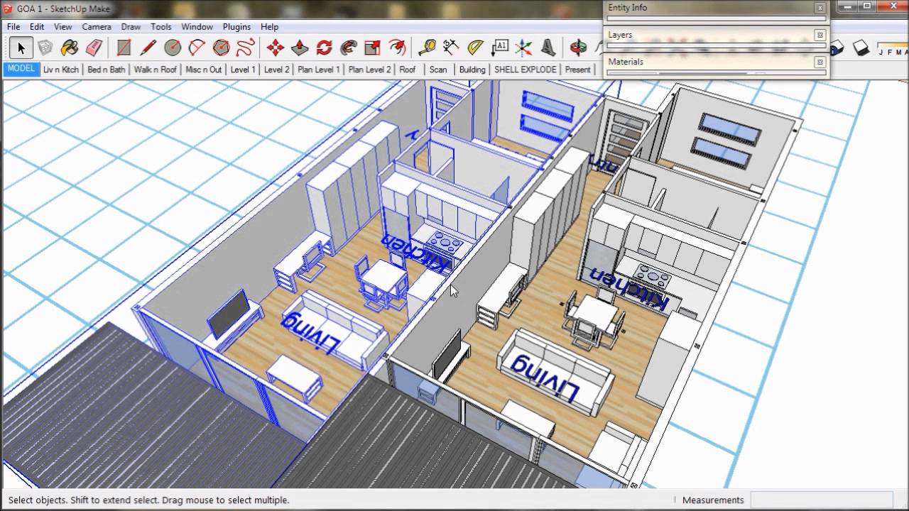 How To Design An Apartment Building With SketchUp. Part 1 Tutorial ...