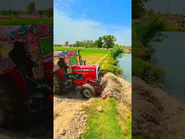 dereyi açıp tarlaya su salan traktör