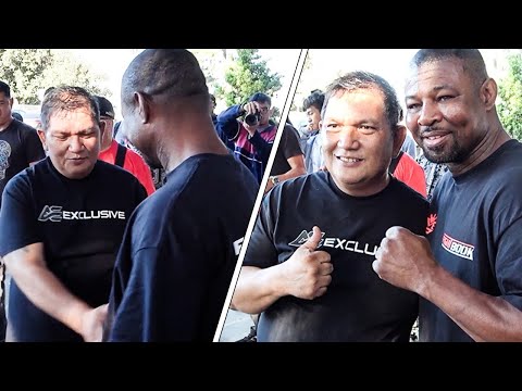 Pacquiao Trainer Buboy GUT CHECKS Shane Mosley; CATCHES UP with ex-rival during REUNION