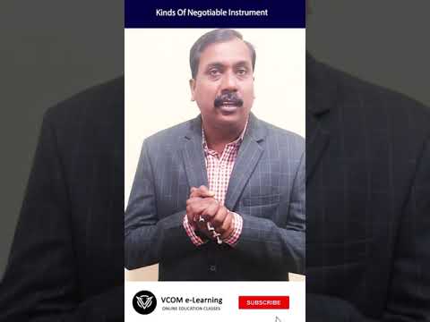 Kinds Of Negotiable Instrument - #Shortvideo - #businessregulatoryframeworks -#BishalSingh-Video@195