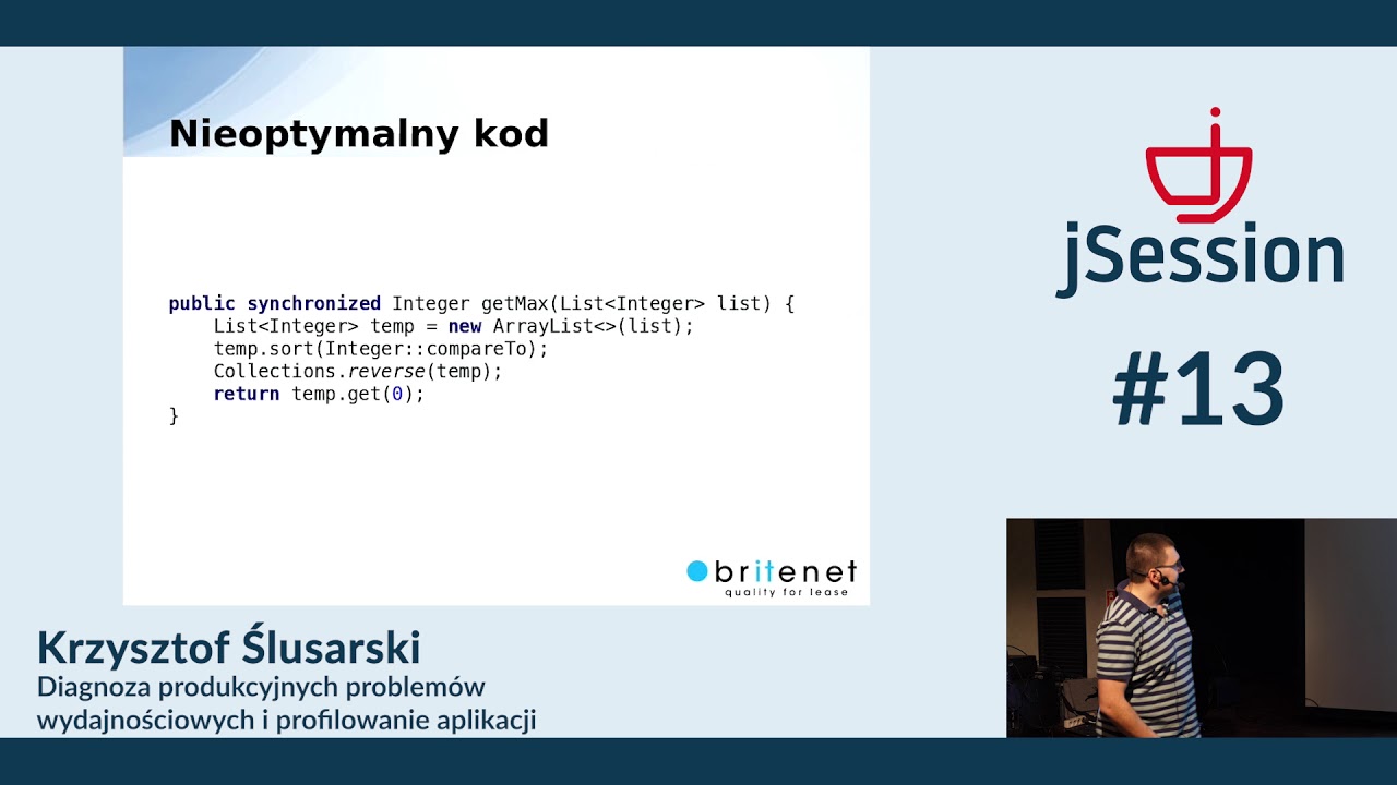 JSession#13 - Diagnoza prod. problemów wydajnościowych i profilowanie aplik. - Krzysztof Ślusarski