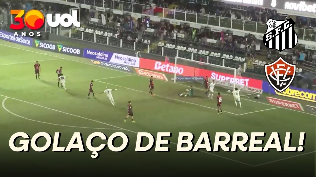 SANTOS AMPLIA CONTRA O VITÓRIA! BARREAL MANDA NO ÂNGULO E FAZ UM GOLAÇO PARA O PEIXE