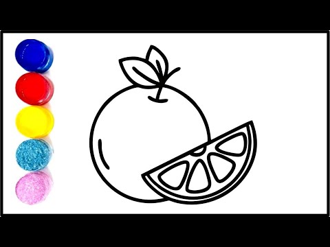 Orange Drawing for Kids | How to Draw Orange | Orange Easy Drawing, Coloring & Painting for Toddlers