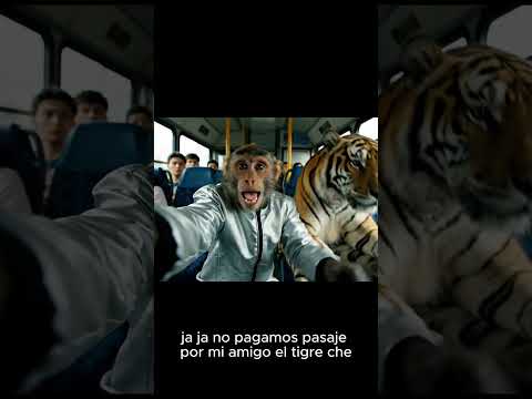 El TIGRE en el trasporte publico 🤣🐯 #ia #humor #veo3 #mono #funny #shorts