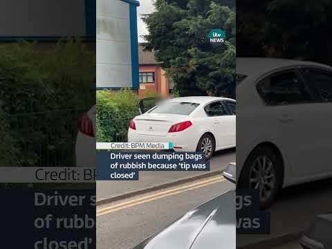 Driver seen dumping bags of rubbish because ‘tip was closed’ #itvnews #news #tip
