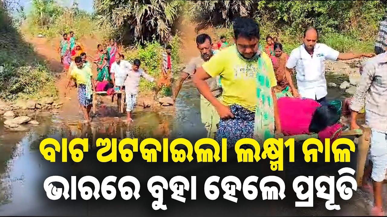 ଗାଁ କୁ ପହଞ୍ଚି ପାରିଲାନି ଆମ୍ବୁଲାନ୍ସ, ଏକ କିଲୋମିଟର ବାଟ ଖଟିଆରେ ବୁହାହେଲେ ପ୍ରସୂତି || Knews odisha