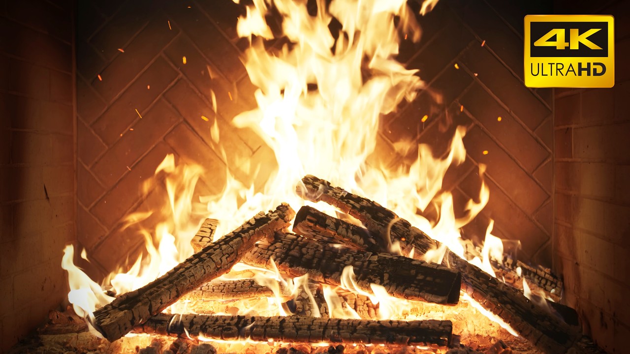 🔥 Evening Glow Fireplace (NO MUSIC) with Soothing Ember Pops and Warm Radiance for Gentle Evenings