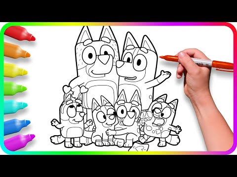 BLUEY Coloring Pages. Do you know How to color Bluey, Bingo, Muffin, Socks and other characters?