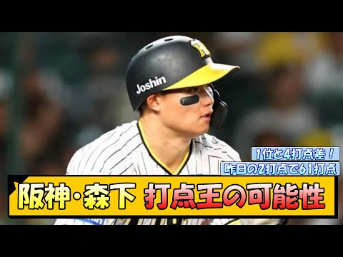 【あと4打点】阪神・森下 打点王の可能性【なんJ/2ch/5ch/ネット 反応 まとめ/阪神タイガース/岡田監督森下翔太】