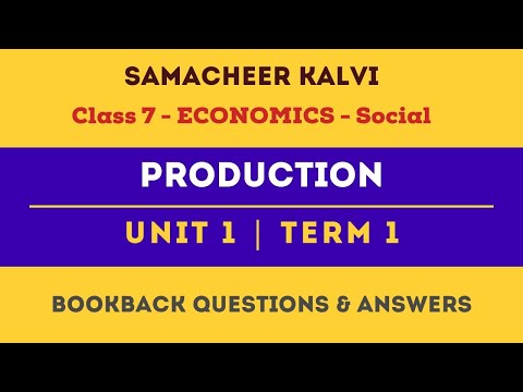 Production Book back questions & answers| Unit 1  | Class 7 | Economics | Social | Samacheer Kalvi