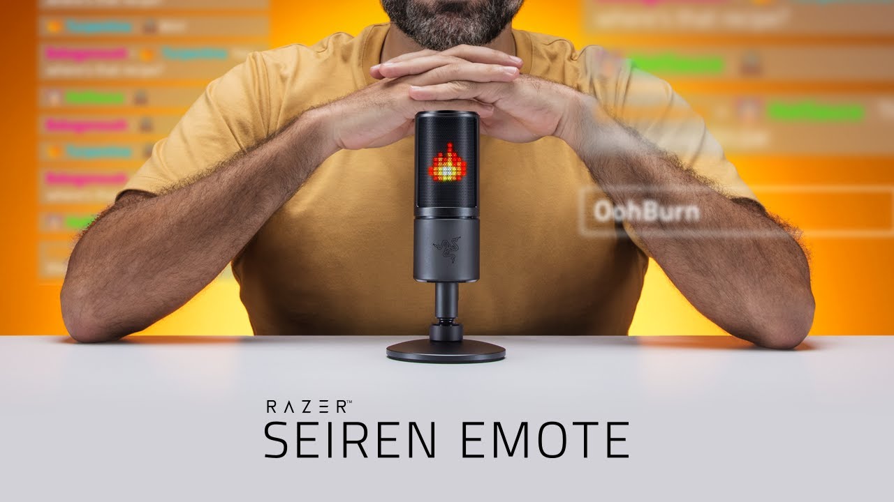 Video Razer Seiren Emote - Micrófono, Negro, Cápsulas de condensador de 25 mm, Hipercardioide, USB