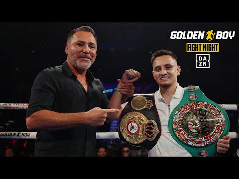 Oscar De La Hoya presents Ricardo Sandoval with his WBA and WBC championship belts!