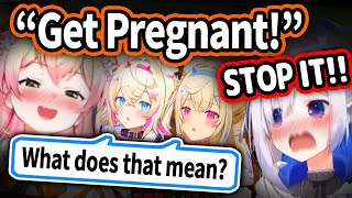 Kanata's Reaction To Clip of FuwaMoco Learning "Get Pregnant" Meme Fro
