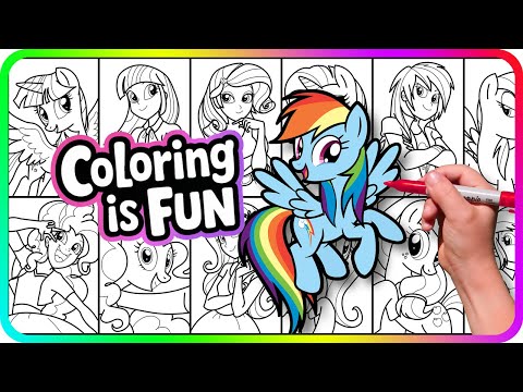 Coloring Pages EQUESTRIA GIRLS vs MY LITTLE PONY - Cardboard / How to color My Little Pony / MLP