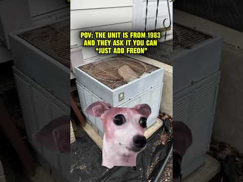 That moment they ask for Freon on a 40-year-old unit ❄️ #hvac #hvacproblems #hvactech