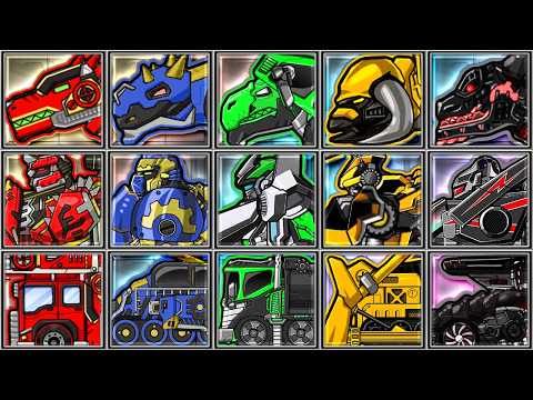 Dino Robot Corps: Spinosaurus Euoplocephalus Megalosaurus Stegosaurus Tyranno Mammoth Ceratosaurus