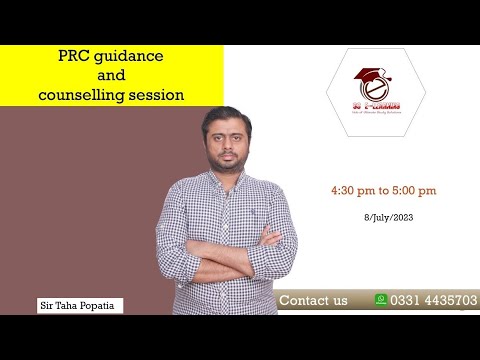 PRC guidance and counselling session by Sir taha