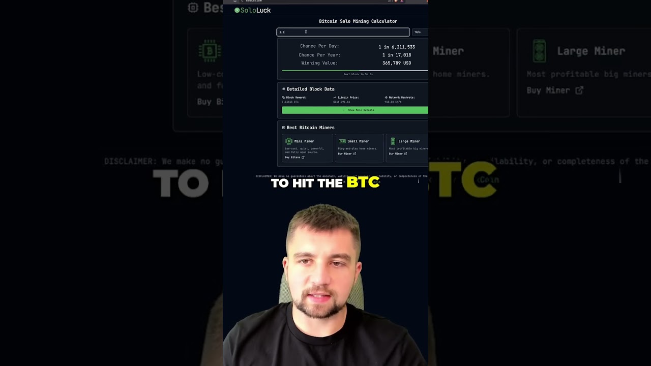 Solo Bitcoin Mining: The Brutal Truth About Your Odds! shorts