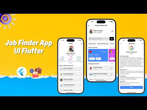 Flutter Job Finder App UI | Build a Stunning Job Search App in Flutter