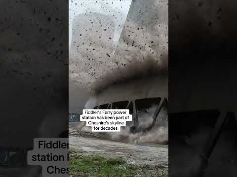 Moment iconic cooling towers demolished