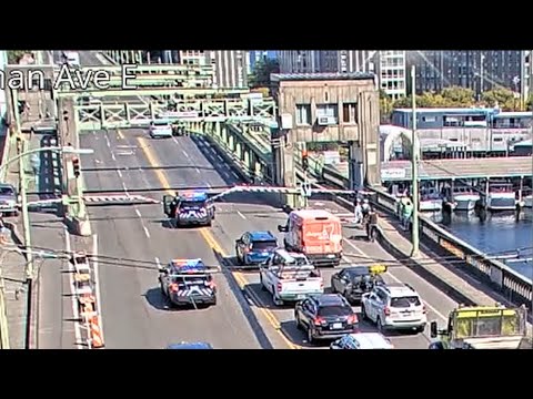 Stolen car jumps the University Bridge!