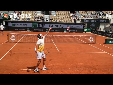 Stefanos Tsitsipas & Alejandro Davidovich Fokina full practice at Roland Garros 2024 | Practice Pass