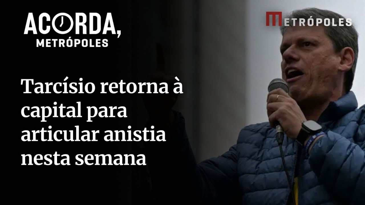 Tarcísio retorna à capital para articular anistia nesta semana