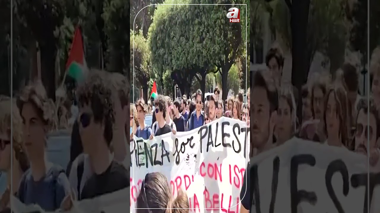 Tüm dünyaya yayılıyor! İtalya'da Roma Sapienza Üniversitesi'nde Gazze'ye destek gösterisi | A Haber