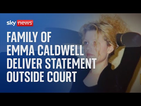 Emma Caldwell's family delivers a statement outside court after suspect found guilty of her murder