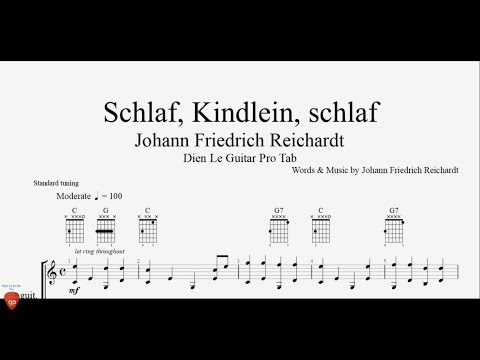 Johann Friedrich Reichardt - Schlaf, Kindlein, schlaf - Guitar Tutorial + TAB