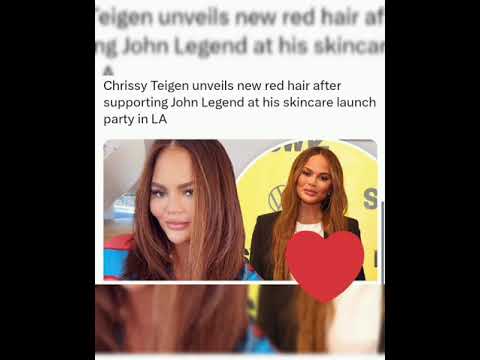 Chrissy Teigen unveils new red hair after supporting John Legend at his skincare launch party in LA
