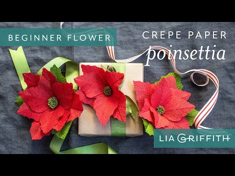 How to Make a Heavy Crepe Paper Poinsettia - Winter Garden Pack Starter Flower