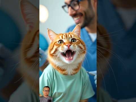 lucu ga mau cabut gigi #funny #cute #funnycats #trending #kucing #ai #cat