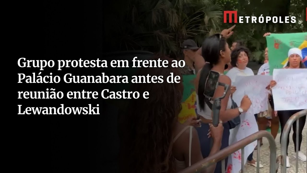 Após megaoperação contra o CV, manifestantes protestam em frente ao Palácio Guanabara