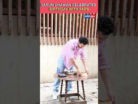 Varun Dhawan Cuts His Birthday Cake With Paps And Fans
