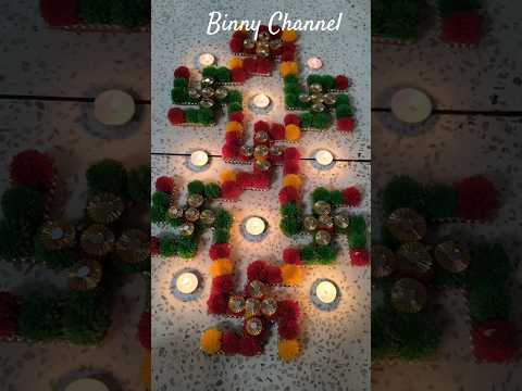 Diy Rangoli using Cardboard #festive decor #diwali #pooja