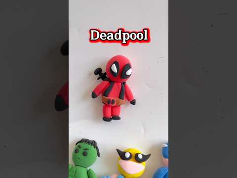 I made deadpool from clay #deadpool #clay