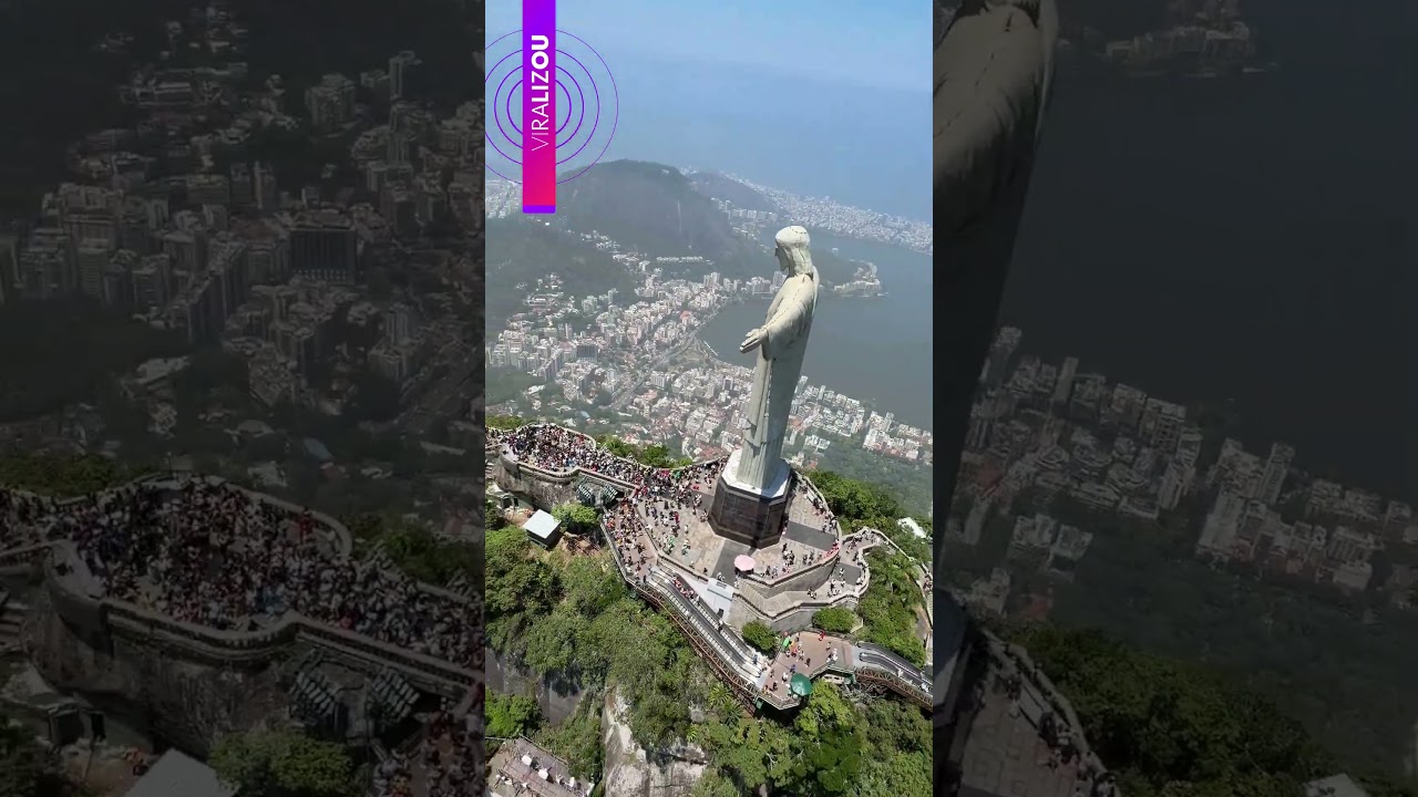 Professor e aluna sobrevoam Cristo e registram momento