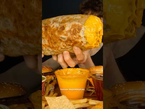 GIANT Chipotle Burrito + KFC Double BIG Mac (with cheese) #asmr #mukbang