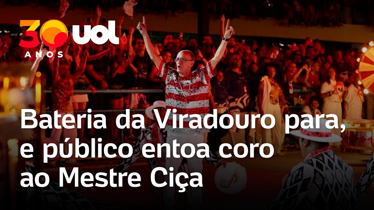 Viradouro na Sapucaí: bateria silencia e público aclama Mestre Ciça durante desfile no Rio; vídeo