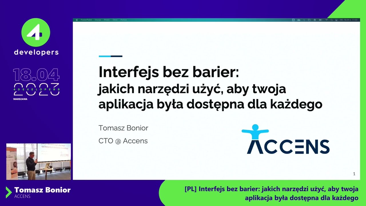 Tomasz Bonior: Interfejs bez barier jakich narzędzi użyć, aby aplikacja była dostępna dla wszystkich!