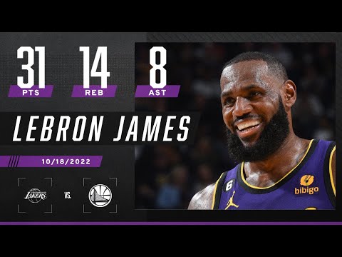 LeBron James POWERS HOME 31 PTS & 14 REB double-double in first game of the season video clip