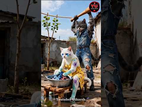 Cat hit him with a stick || Carriage Housr wooden artist || #shortvideo