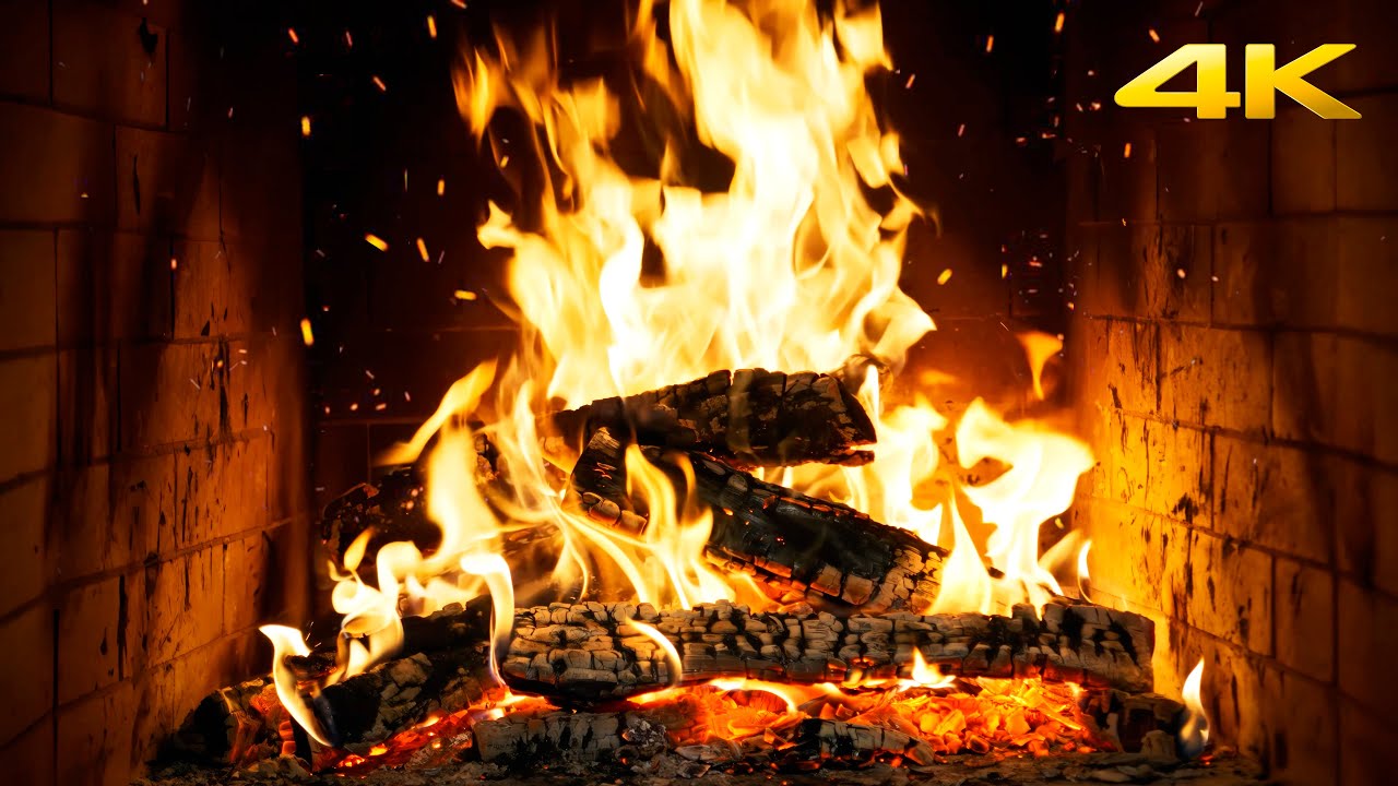 🔥 Relaxing Crackling Fireplace: Burning Logs & Cozy Fire Sounds for Warmth & Serenity