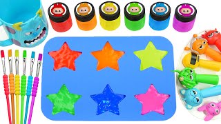 Satisfying Video l DIY How To Make Rael Slime Blue Stars Form Labubu Sprunki Candy Mixing Funny ASMR